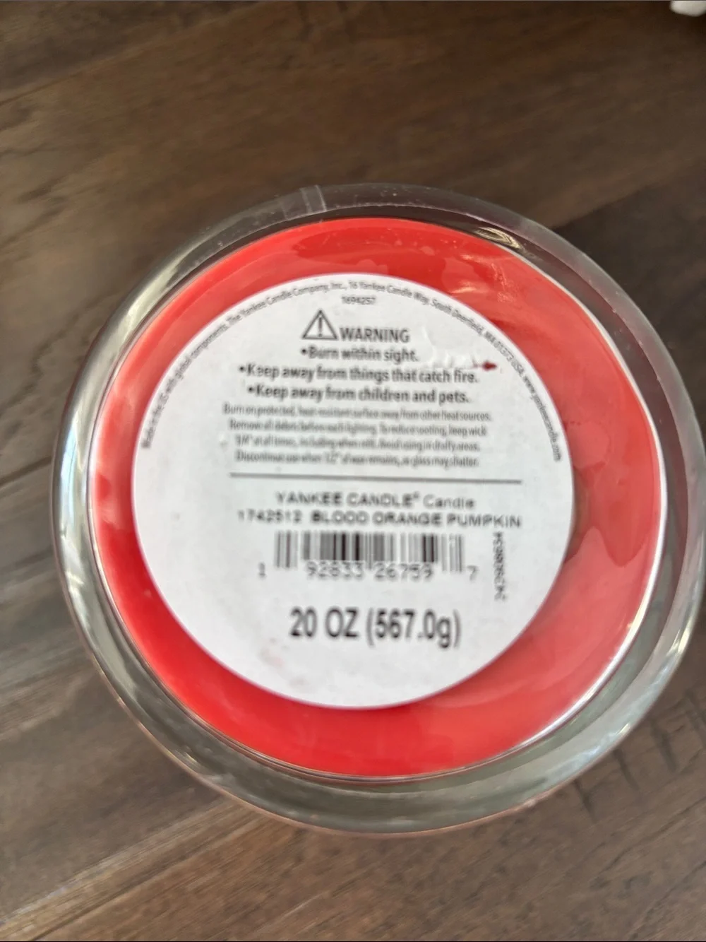 Yankee Candle Blood Orange Pumpkin Fruity fragrance,ginger,clove,nutmeg,cinnamon